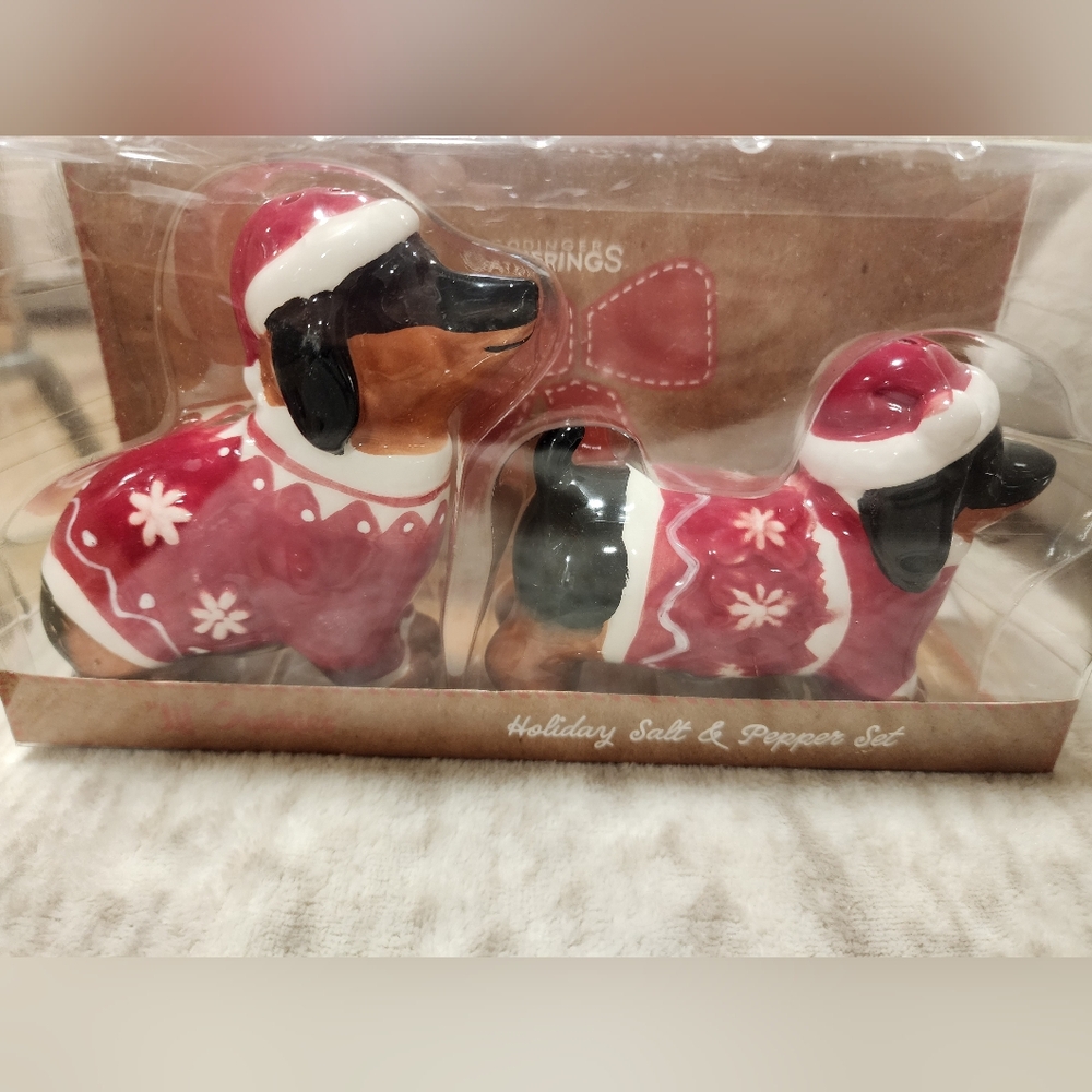 Christmas Dachschund Salt & Pepper Shakers